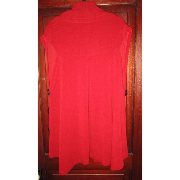 Soft Surroundings Sz M Open Vest Jacket Coat Duster Cardigan Red Shawl Textured - Picture 2 of 3